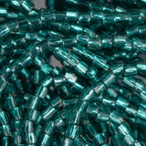 10/0 Czech 3 Cut Seed Beads Silver Lined Teal Green Hank