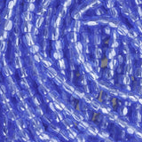 10/0 Czech 3 Cut Seed Beads Transparent Luster Light Sapphire Hank