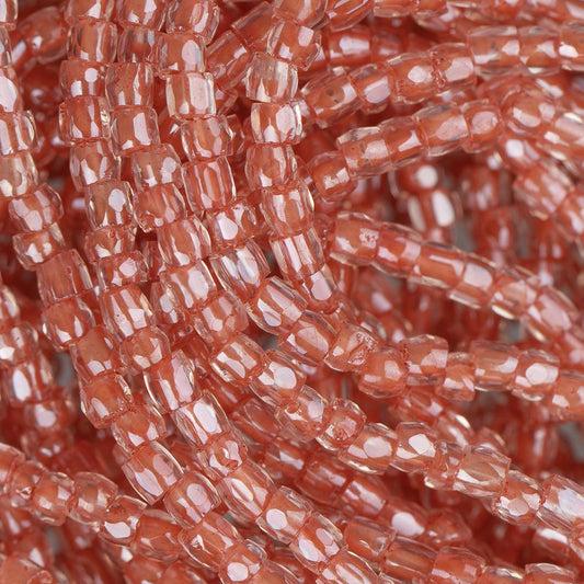 10/0 Czech 3 Cut Seed Beads Crystal Orange Hank