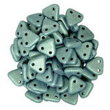*Czech Triangle Beads 6mm Metallic Suede Light Green 9g