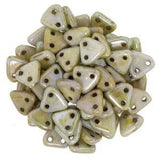 *Czech Triangle Beads 6mm Ultra Luster Green 9g