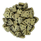 *Czech Triangle Beads 6mm Metallic Suede Gold 9g