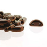 Perles tchèques demi-lune 50/fil - Jet Bronze