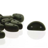 Perles de demi-lune tchèques 50/fil - Lustre rouge mat jais