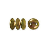Perles de lentilles tchèques Chartreuse Bronze Picasso 50/fil