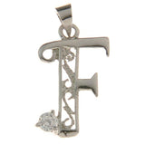 *Letter F Rhinestone Pendant 25x13mm Each
