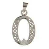 *Letter O Rhinestone Pendant 25x13mm Each