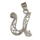 *Letter U Rhinestone Pendant 24x17mm Each