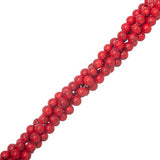 4mm Turquoise Rouge (Synthétique/Teint) Perles 15-16" Brin