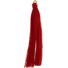 2.25" Red Poly Cotton Tassels with Jump Ring 10/pk