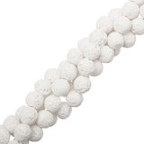 8mm Lava White (Natural/Bleached) Perles 15-16" Strand