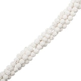 4mm Lava White (Natural/Bleached) Perles 15-16" Strand