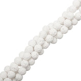 6mm Lava White (Natural/Bleached) Perles 15-16" Strand