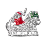 Breloque en métal 3/4" Santa Claus Sled 5/pk