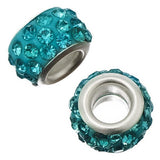 European Rhinestone Beads 12mm Aqua 5/pk