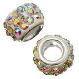 European Rhinestone Beads 12mm White AB 5/pk