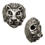 Perle en Métal Lion Argent Antique 12x13mm 5/pk