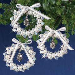 Ornament Kit - Silver Wreaths - Makes 3