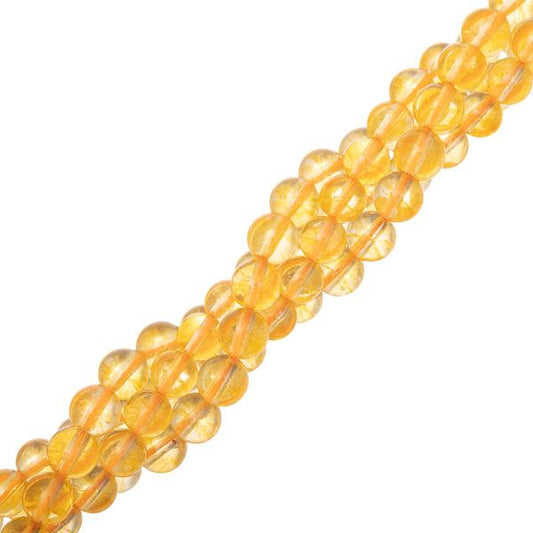 Citrine Beads 6mm Round (Natural/Dyed) 15-16" Strand