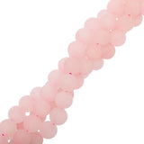 Rose Quartz Frosted Beads 8mm Round (Natural) 15-16" Strand