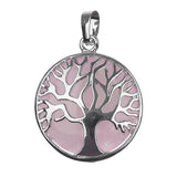 Tree of Life Pendant 1 1/8 inch Rose Quartz 1/pk