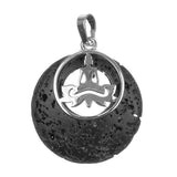 1 1/8" Yoga Lotus Lava Gemstone Pendentif 1/pk