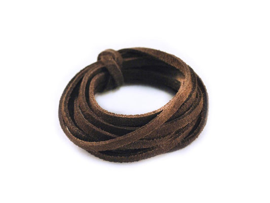 Suede 3mm Lace Dark Brown 2m