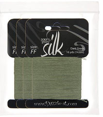 Silk Bead Thread FF (12.8lbs) Dark Green 16yds