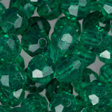 Faceted Plastic Beads 8mm Transparent Emerald 900/pk