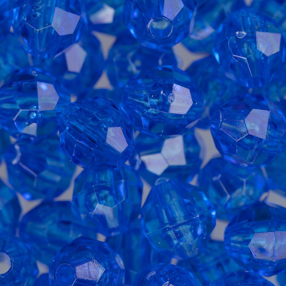 8mm Plastic Facetted Beads 900/pk - Dark Sapphire