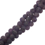 Amethyst Frosted Beads 8mm Round (Natural) 15-16" Strand