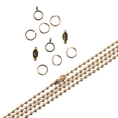 Chain & Findings Set Ball Chain 3mm Gold 36"