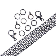 Chain & Findings Set Cable Chain 3x4mm Gunmetal 36"