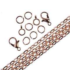 Chain & Findings Set Cable Chain 3x4mm Rose Gold 36"