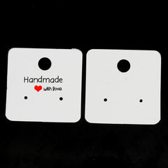 Earring Cards 1 5/8" "Handmade with Love" 100/pk