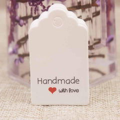 Gift Tags 30x50mm "Handmade with Love" 100/pk