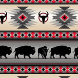 Buffalo Stripe Gris 100% coton - Prix par mètre