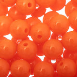 Round Plastic Beads 8mm Opaque Neon Orange 100/pk