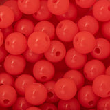 Perles rondes en plastique de 6 mm 100/pqt - Corail fluo
