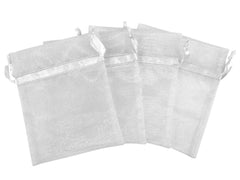 Organza Bags 4x5" Shimmering Silver 4/pk