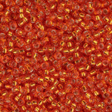 15/0 Miyuki Seed Beads #0009 Silver Lined Orange 8.2g