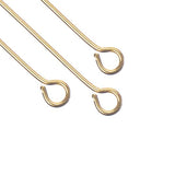 Épingles à œil plaquées or 18 carats 35 x 0,7 mm 21ga 42/pqt