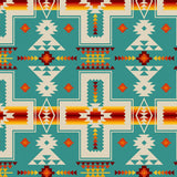 Cotton Fabric Southwestern Cross #468 Turquoise - Half Yard