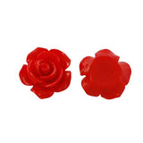 Cabochons Résine Fleur Rouge 15mm 10/pk