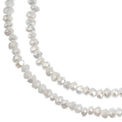 Crystal Lane Rondelle 1.5x2.5mm Op White Matt AB 2x7" Strands