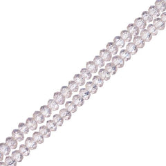 Crystal Lane Rondelle 1.5x2.5mm Transparent Pink AB 2x7" Strands