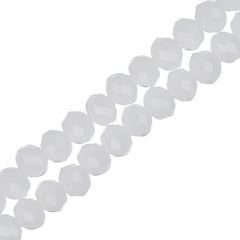 Crystal Lane Rondelle 3x4mm Opaque White Matt 2x7" Strand