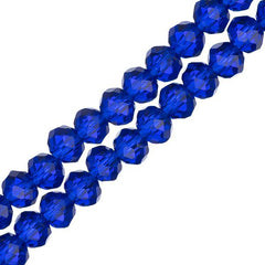 Crystal Lane Rondelle 3x4mm Transparent Dark Sapphire 2x7" Strand