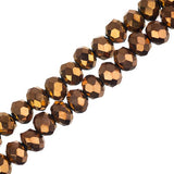 Crystal Lane Rondelle 3x4mm Opaque Copper Iris 2x7" Strand