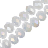 Crystal Lane Rondelle 6x8mm Op Blanc Mat AB 58/Brins
